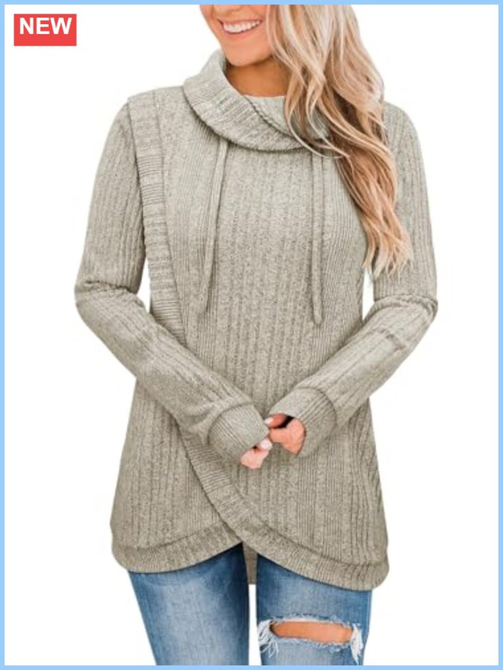 Turtleneck Tunic Sweater Pullover Lightweight Loose Fit Women's Top